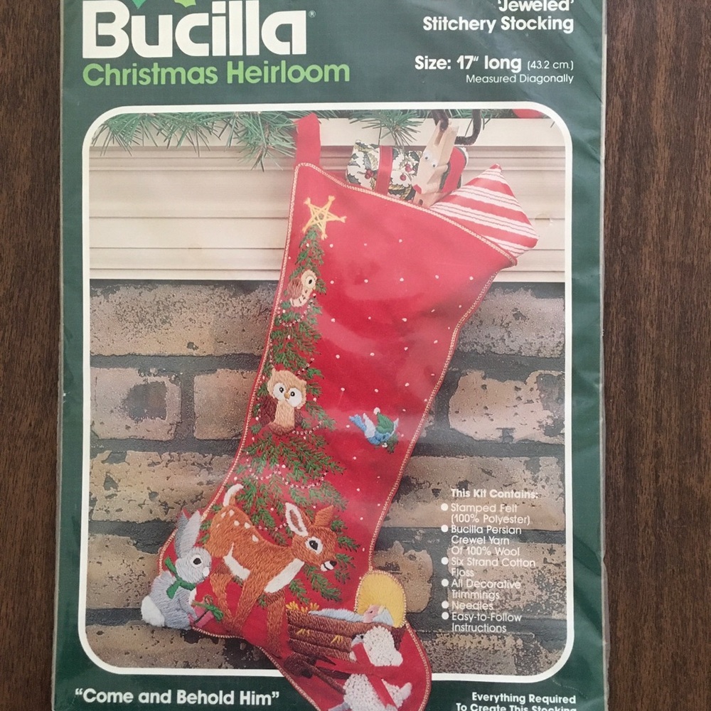 BUCILLA Come and Behold Him Christmas Stocking Kit